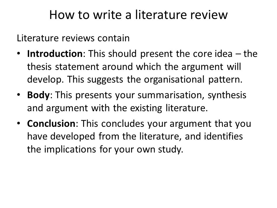 How to write a literature review template